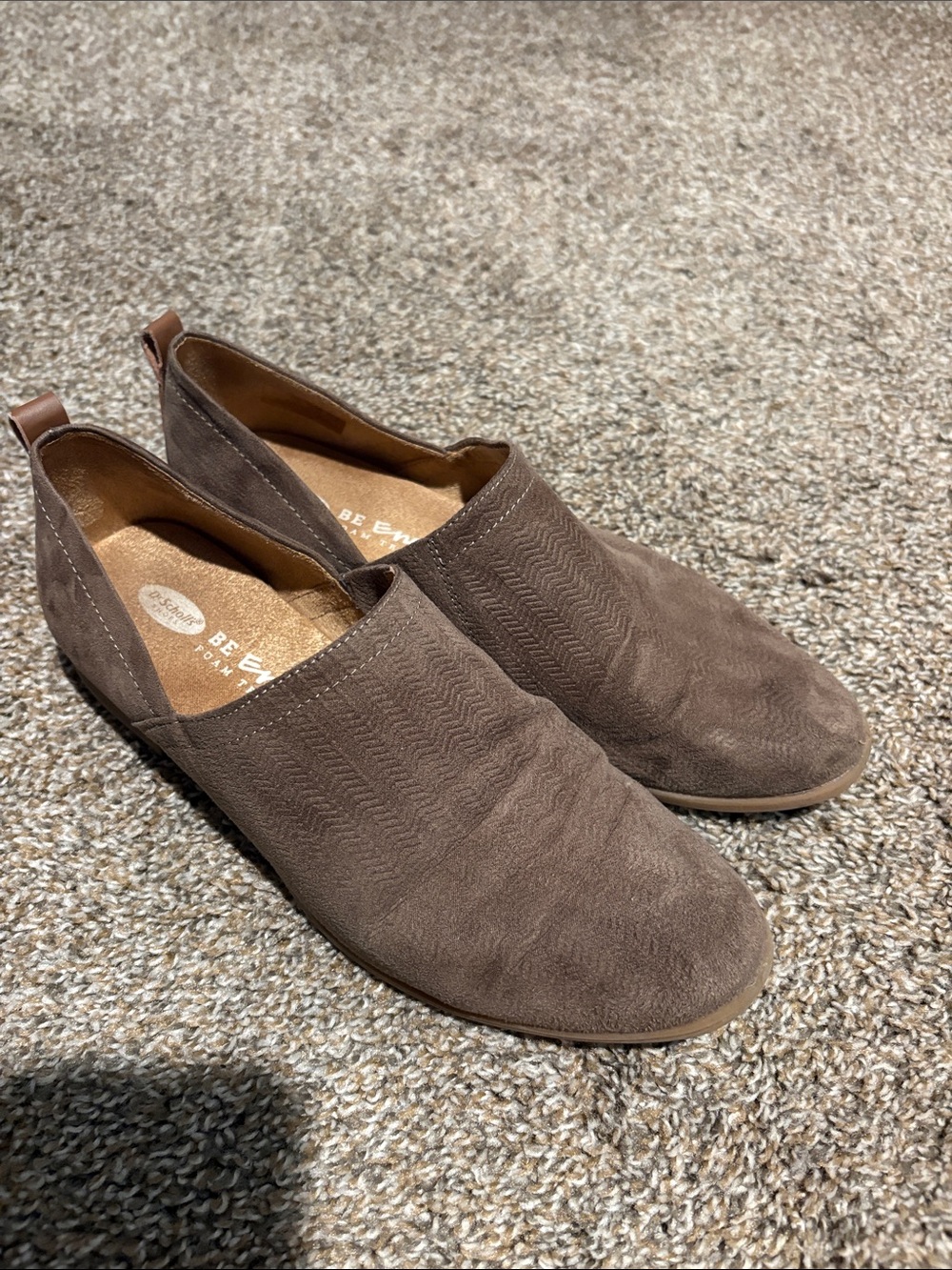Dr Scholls Shoes Womens 8 Ruler Slip On Loafers Beige Fabric Closed Toe